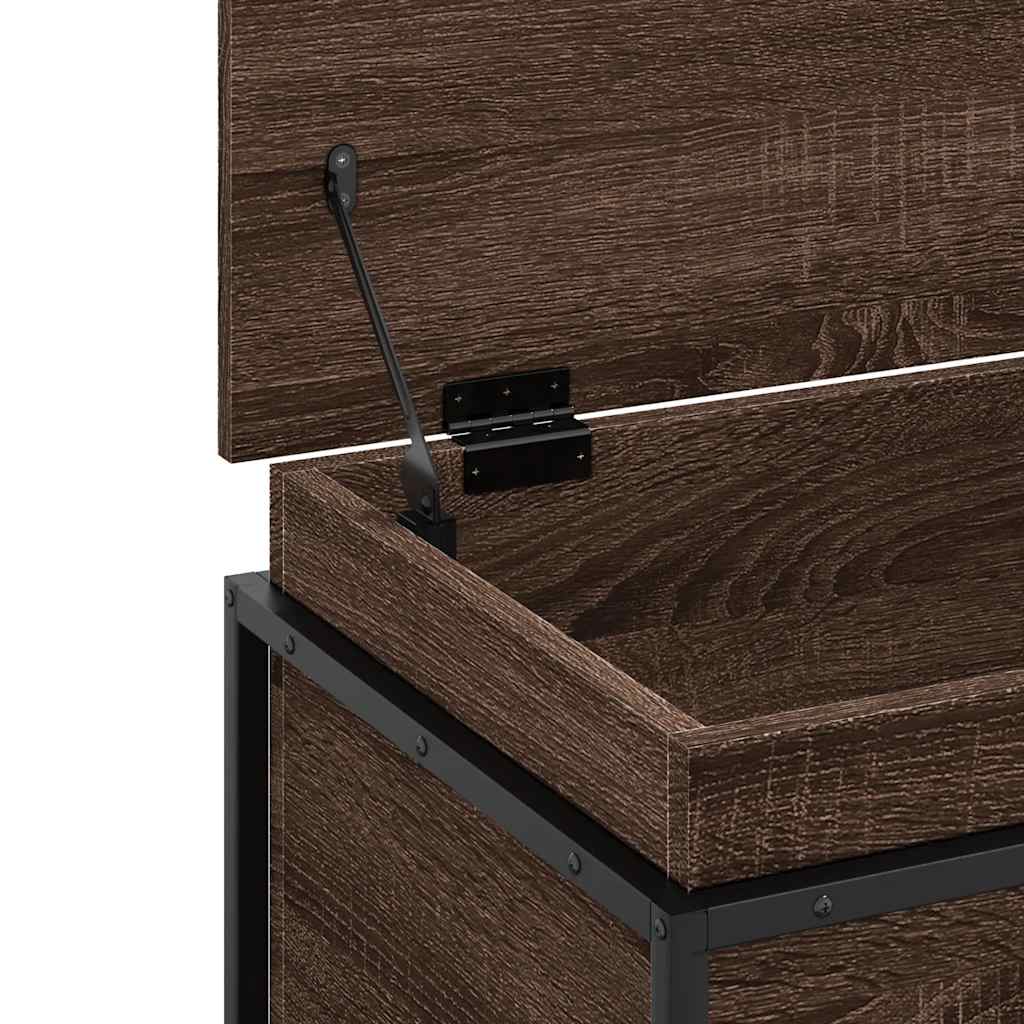 Opbergbox met deksel 60x40x51,5 cm bewerkt hout bruin eiken