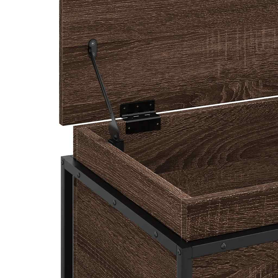 Opbergbox met deksel 60x40x51,5 cm bewerkt hout bruin eiken