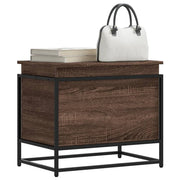 Storage box with lid 60x40x51.5 cm treated wood brown oak