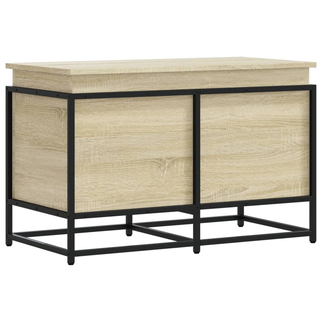 Opbergbox met deksel 80x40x51,5 cm bewerkt hout sonoma eiken