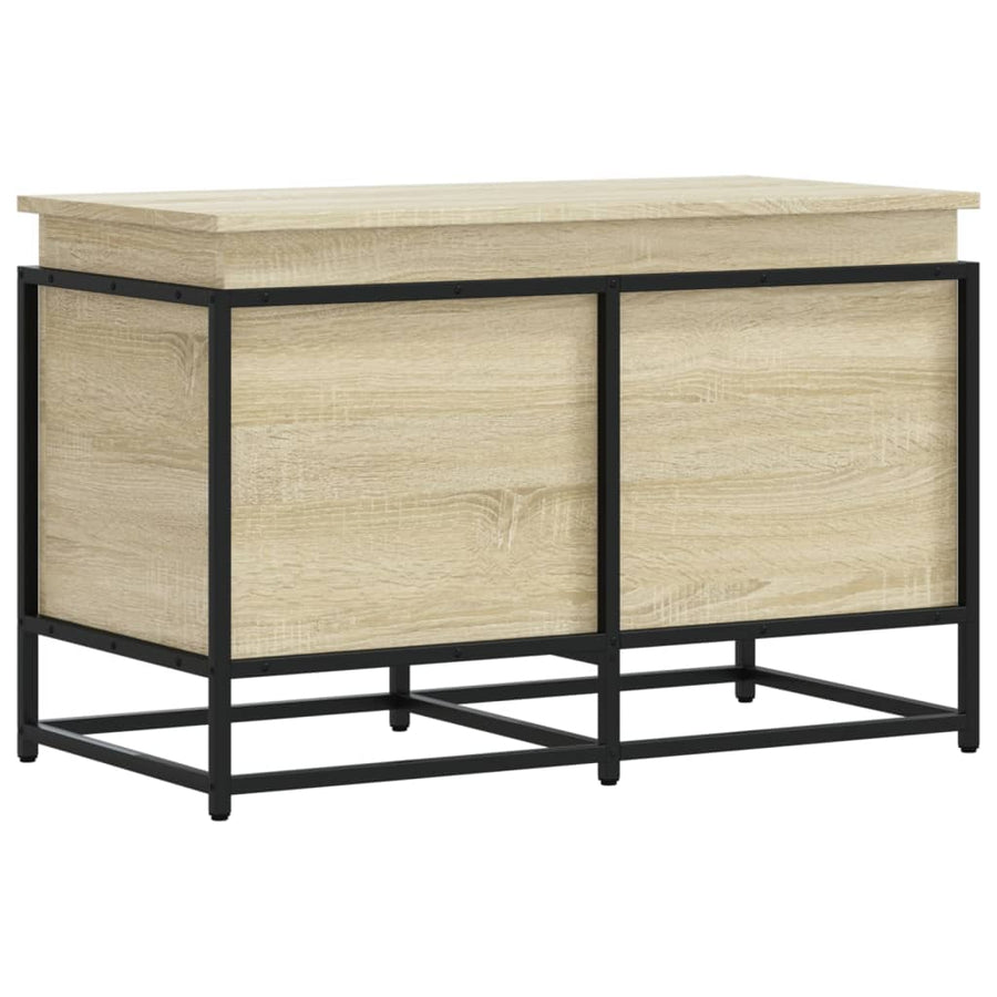 Opbergbox met deksel 80x40x51,5 cm bewerkt hout sonoma eiken