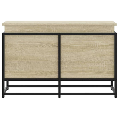 Opbergbox met deksel 80x40x51,5 cm bewerkt hout sonoma eiken