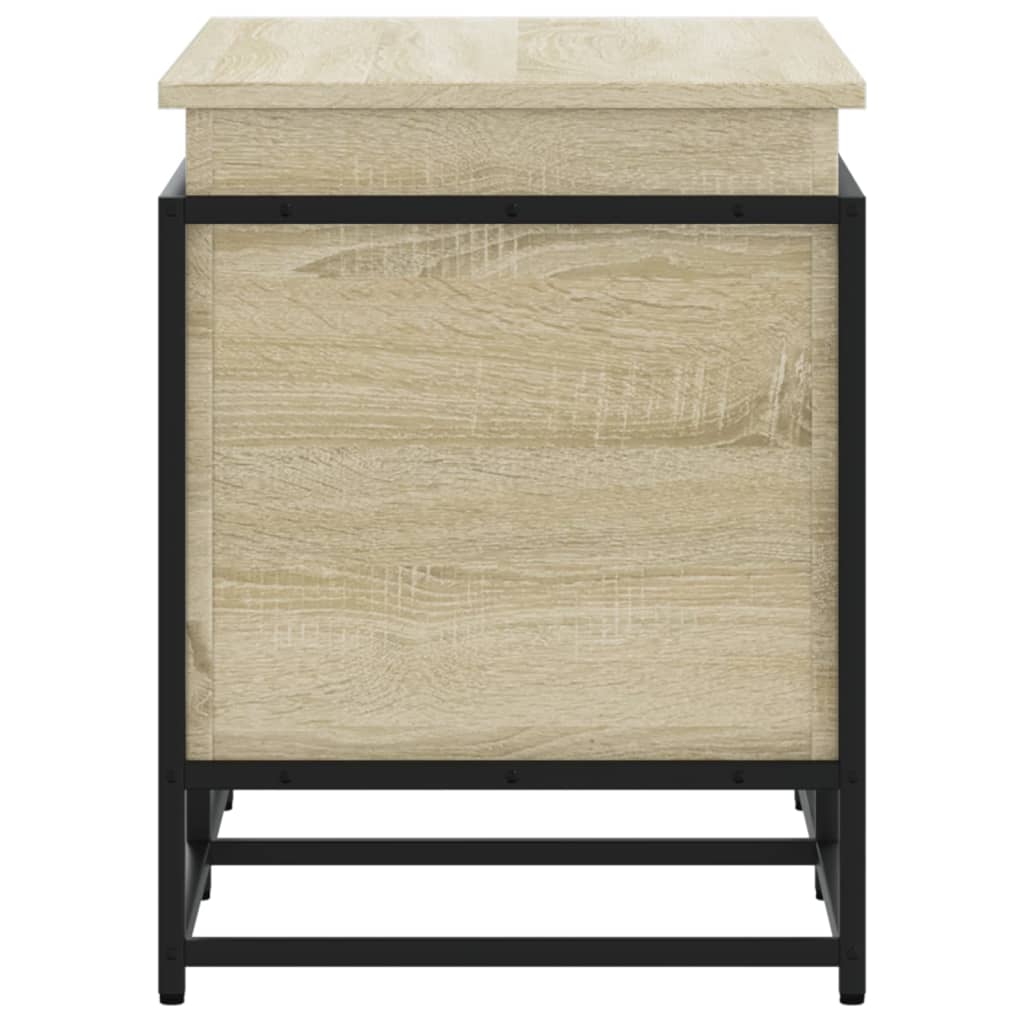 Opbergbox met deksel 80x40x51,5 cm bewerkt hout sonoma eiken