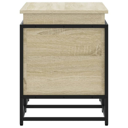 Opbergbox met deksel 80x40x51,5 cm bewerkt hout sonoma eiken