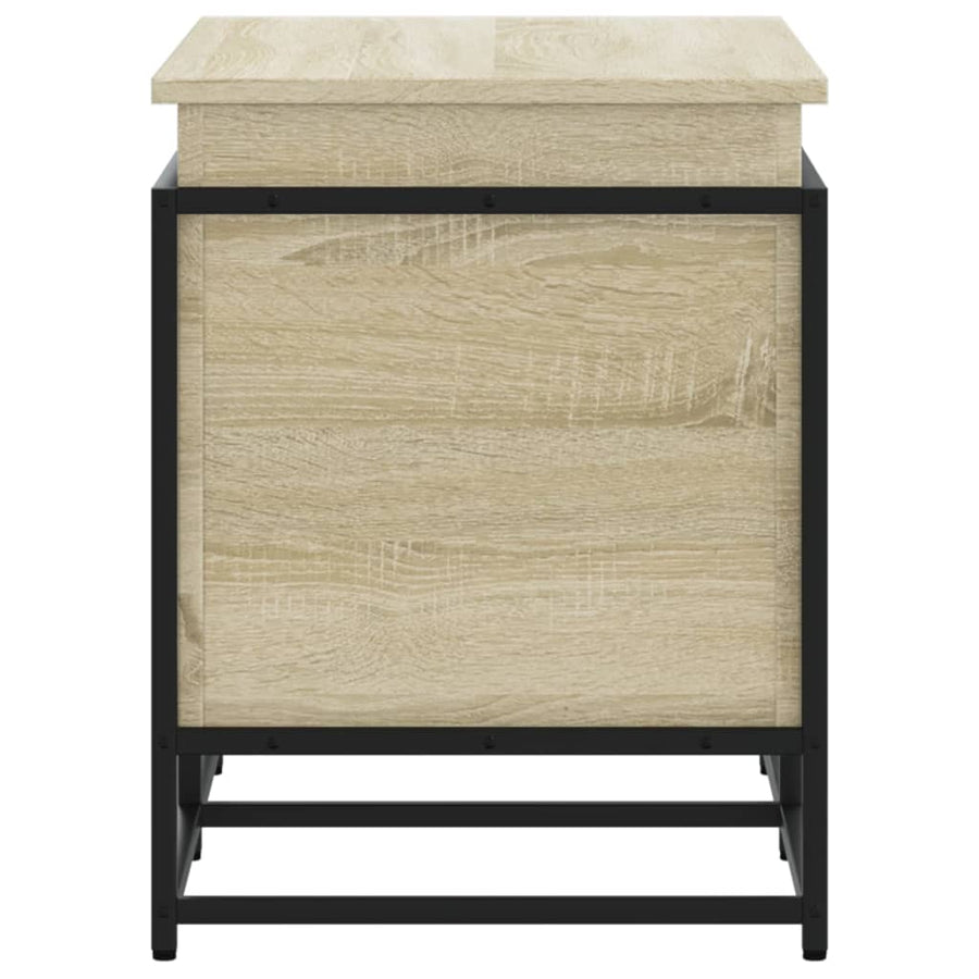 Opbergbox met deksel 80x40x51,5 cm bewerkt hout sonoma eiken