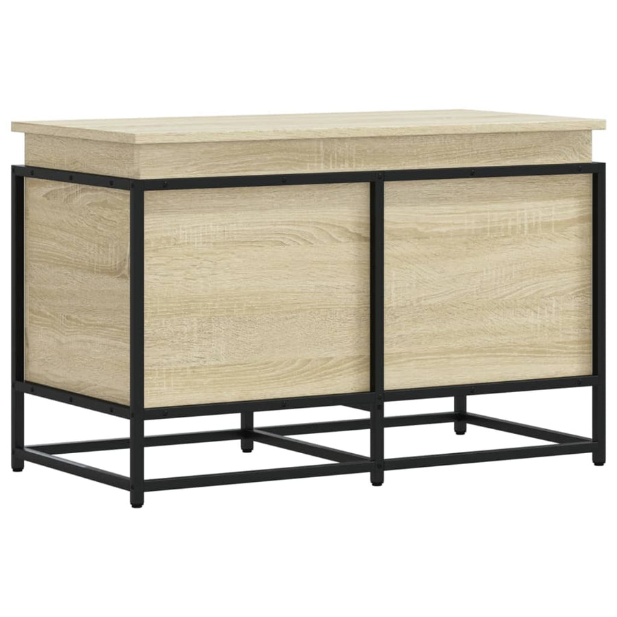 Opbergbox met deksel 80x40x51,5 cm bewerkt hout sonoma eiken