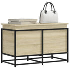 Storage box with lid 80x40x51.5 cm engineered wood Sonoma oak