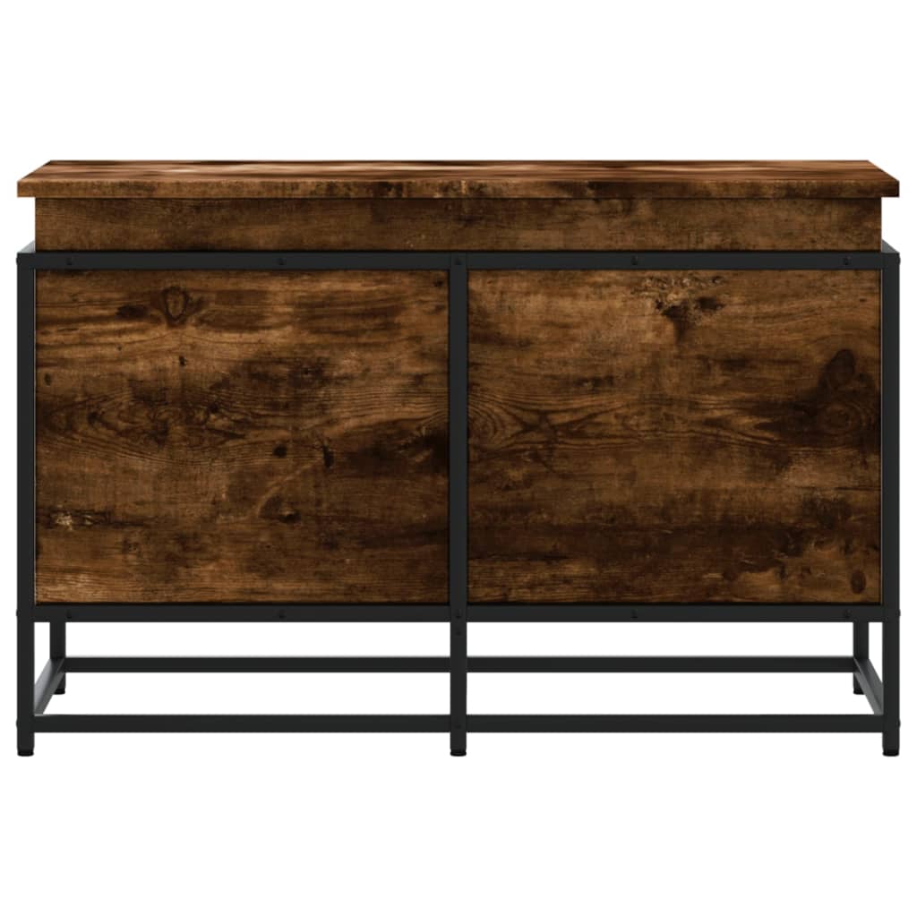 Opbergbox met deksel 80x40x51,5 cm bewerkt hout gerookt eiken