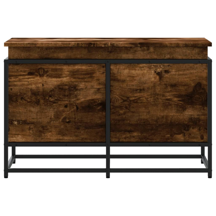 Opbergbox met deksel 80x40x51,5 cm bewerkt hout gerookt eiken