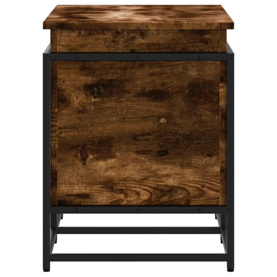 Opbergbox met deksel 80x40x51,5 cm bewerkt hout gerookt eiken