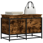 Opbergbox 80x40x51,5 cm bewerkt hout gerookt eiken