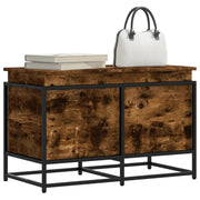 Opbergbox 80x40x51,5 cm bewerkt hout gerookt eiken