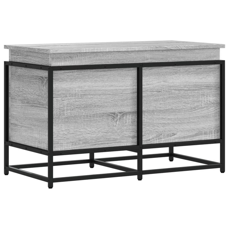Opbergbox met deksel 80x40x51,5 cm bewerkt hout grijs sonoma