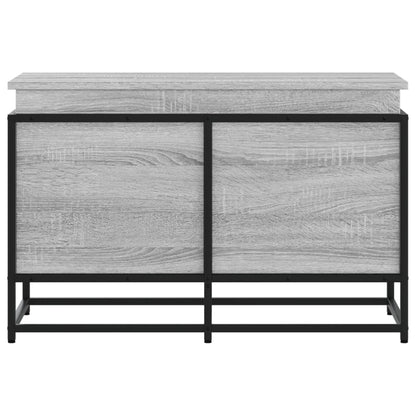 Opbergbox met deksel 80x40x51,5 cm bewerkt hout grijs sonoma