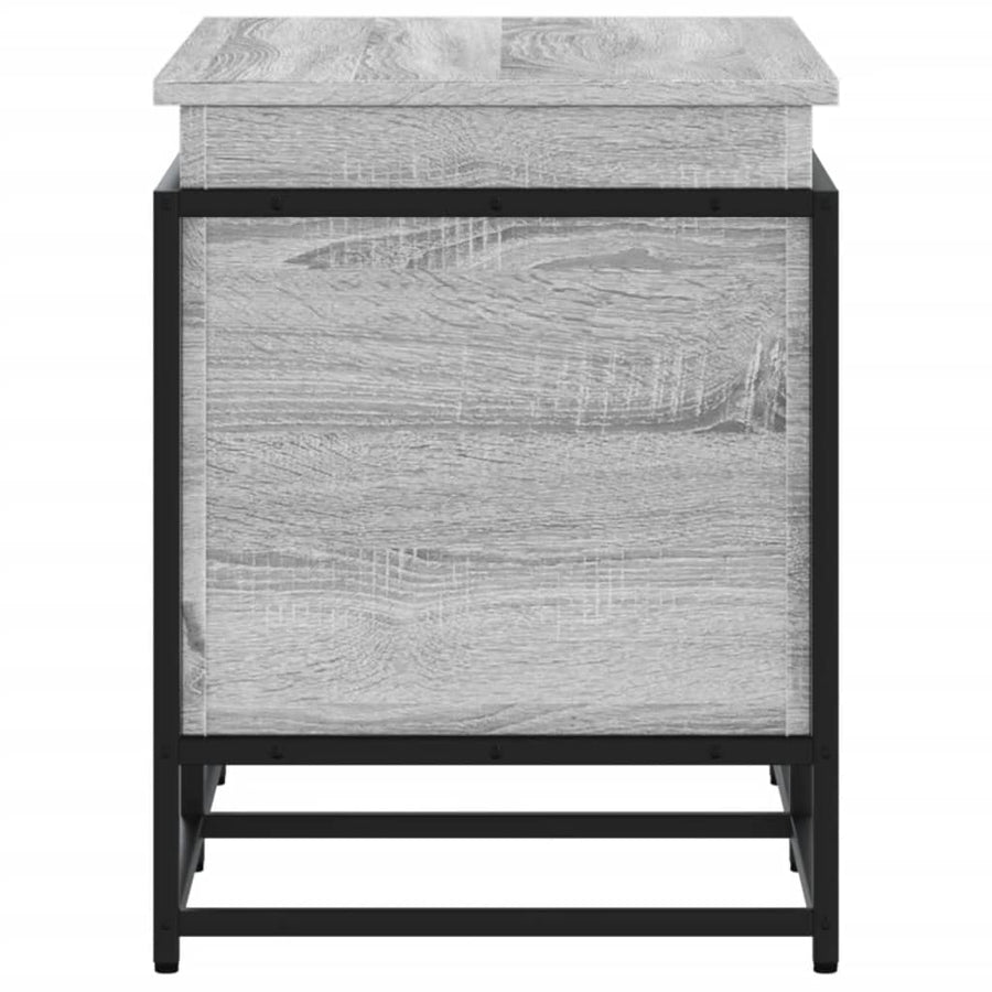 Opbergbox met deksel 80x40x51,5 cm bewerkt hout grijs sonoma