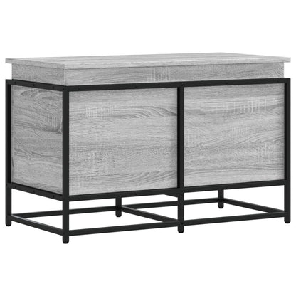 Opbergbox met deksel 80x40x51,5 cm bewerkt hout grijs sonoma