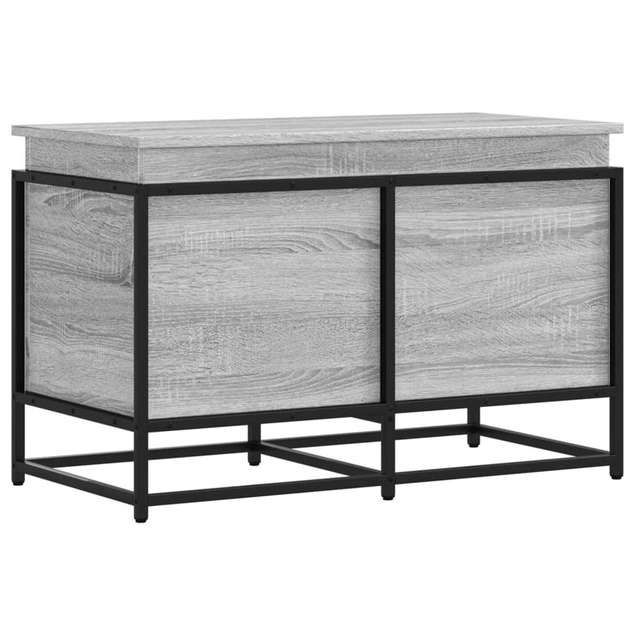 Opbergbox met deksel 80x40x51,5 cm bewerkt hout grijs sonoma