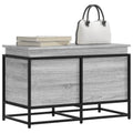 Opbergbox met deksel 80x40x51,5 cm bewerkt hout grijs sonoma