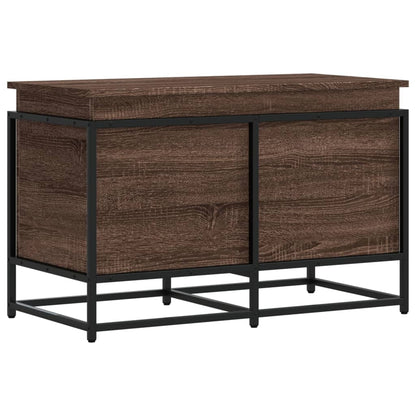 Opbergbox met deksel 80x40x51,5 cm bewerkt hout bruin eiken