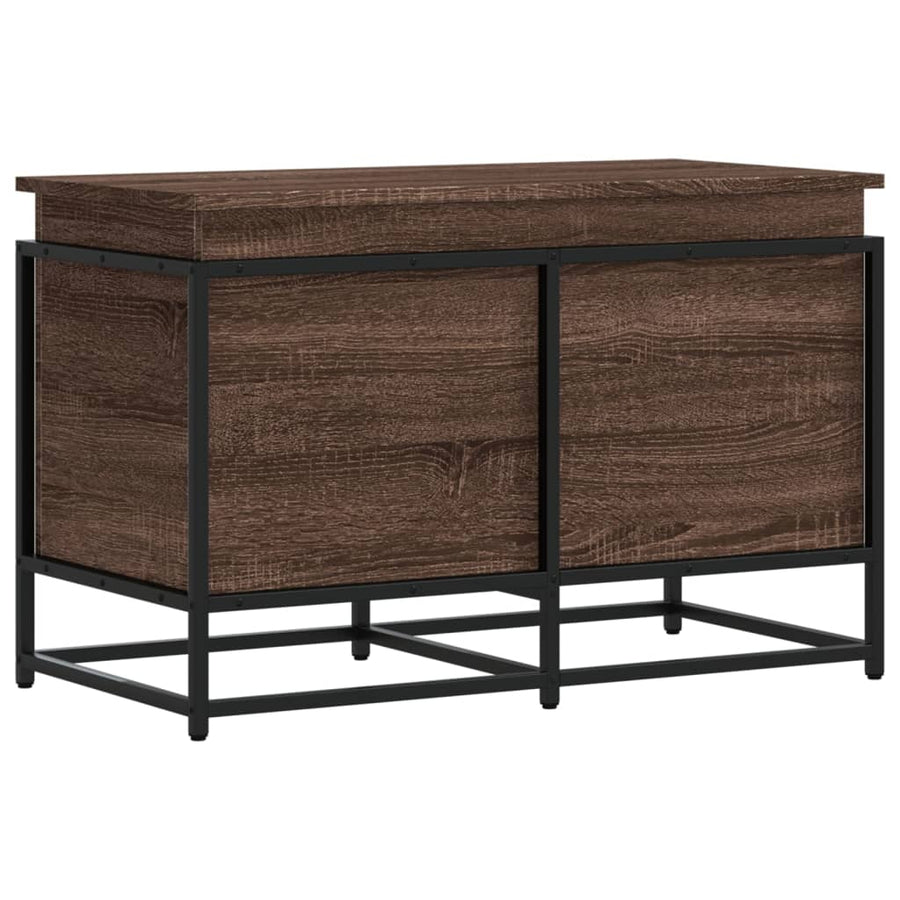 Opbergbox met deksel 80x40x51,5 cm bewerkt hout bruin eiken