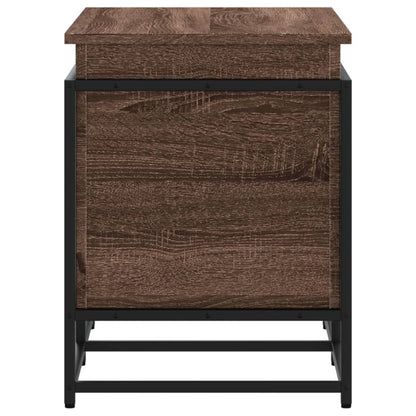 Opbergbox met deksel 80x40x51,5 cm bewerkt hout bruin eiken
