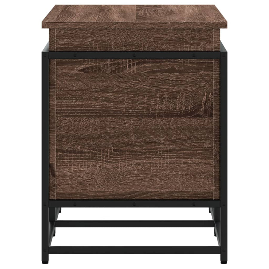 Opbergbox met deksel 80x40x51,5 cm bewerkt hout bruin eiken