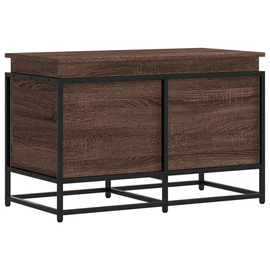 Opbergbox met deksel 80x40x51,5 cm bewerkt hout bruin eiken