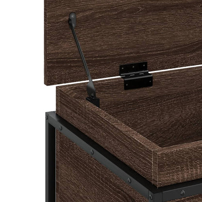 Opbergbox met deksel 80x40x51,5 cm bewerkt hout bruin eiken
