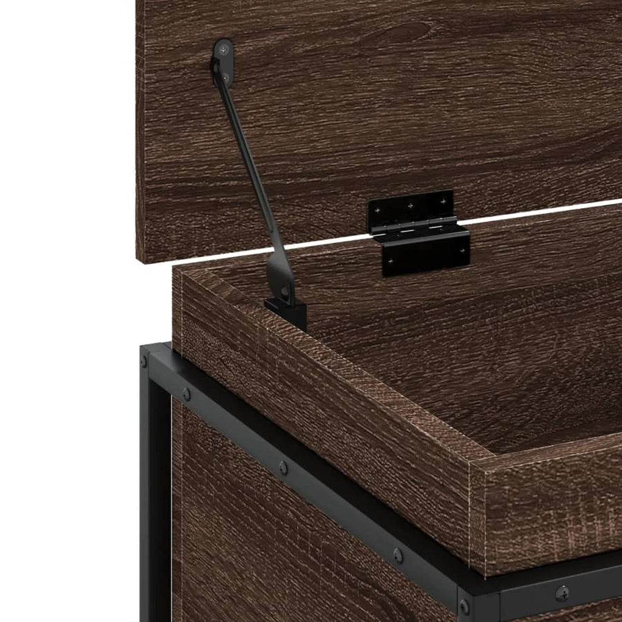 Opbergbox met deksel 80x40x51,5 cm bewerkt hout bruin eiken