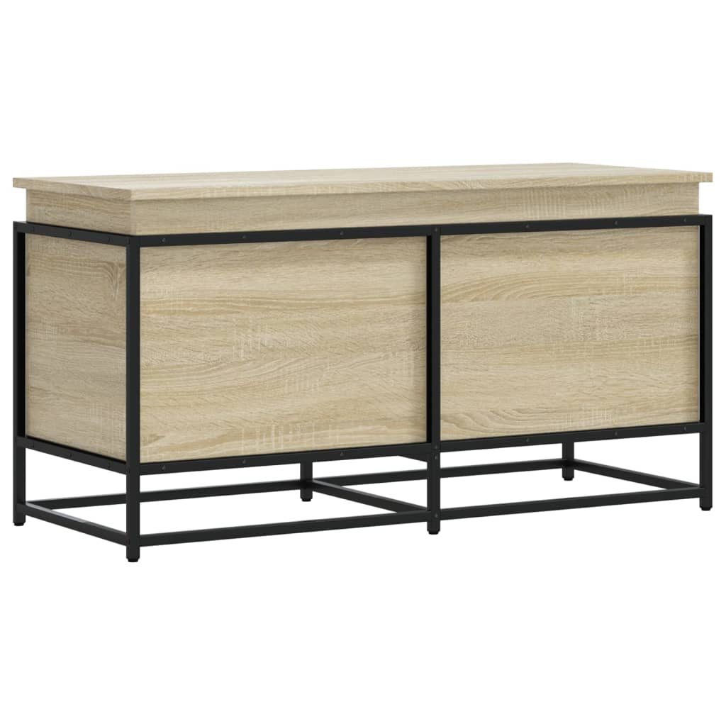 Opbergbox met deksel 100x40x51,5 cm bewerkt hout sonoma eiken