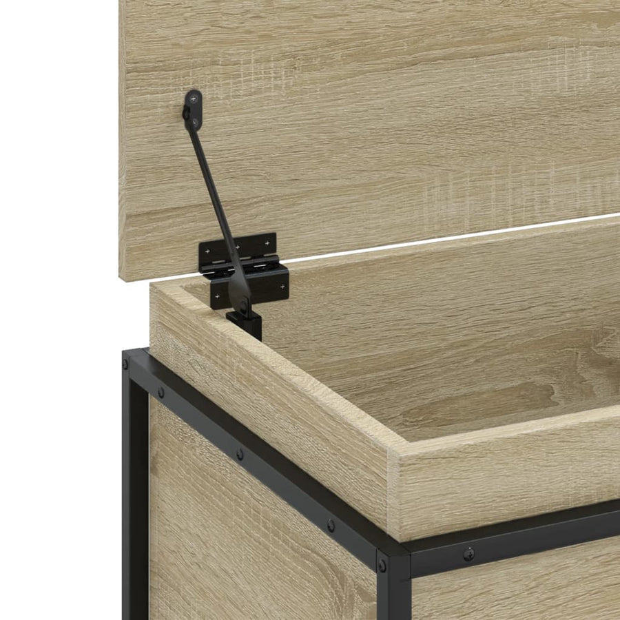 Opbergbox met deksel 100x40x51,5 cm bewerkt hout sonoma eiken