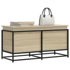 Storage box with lid 100x40x51.5 cm engineered wood Sonoma oak