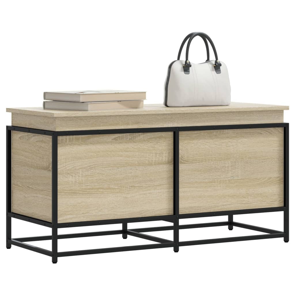 Opbergbox met deksel 100x40x51,5 cm bewerkt hout sonoma eiken