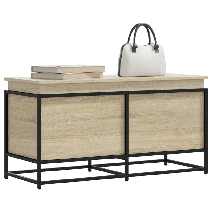 Opbergbox met deksel 100x40x51,5 cm bewerkt hout sonoma eiken