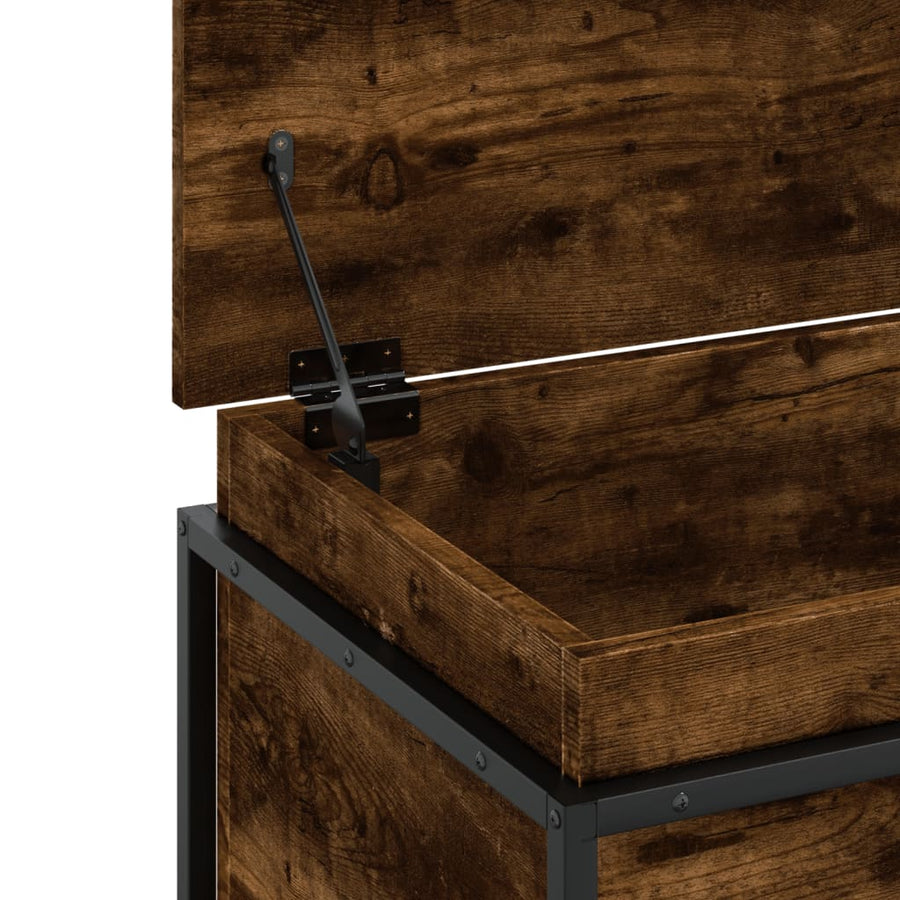 Opbergbox met deksel 100x40x51,5 cm bewerkt hout gerookt eiken
