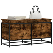Opbergbox 100x40x51,5 cm bewerkt hout gerookt eiken