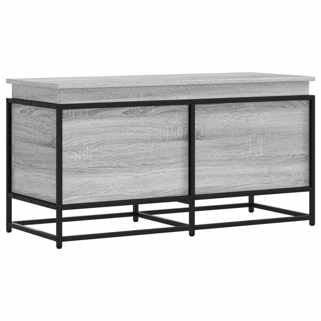 Opbergbox met deksel 100x40x51,5 cm bewerkt hout grijs sonoma