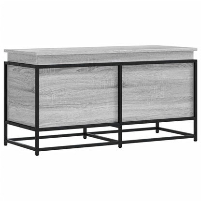 Opbergbox met deksel 100x40x51,5 cm bewerkt hout grijs sonoma