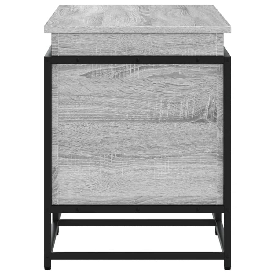 Opbergbox met deksel 100x40x51,5 cm bewerkt hout grijs sonoma