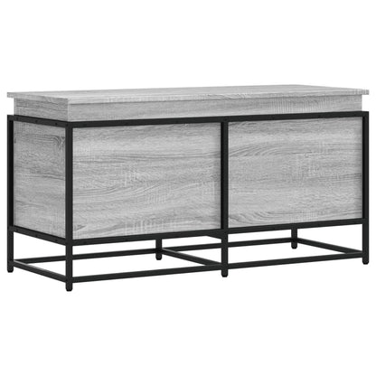 Opbergbox met deksel 100x40x51,5 cm bewerkt hout grijs sonoma