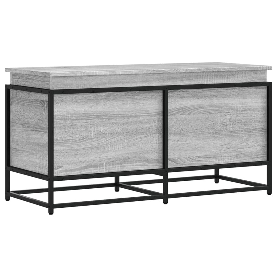 Opbergbox met deksel 100x40x51,5 cm bewerkt hout grijs sonoma