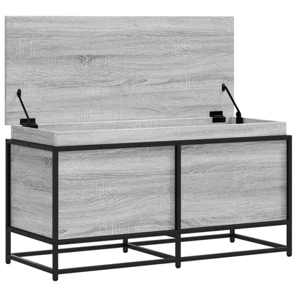 Opbergbox met deksel 100x40x51,5 cm bewerkt hout grijs sonoma