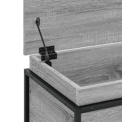 Opbergbox met deksel 100x40x51,5 cm bewerkt hout grijs sonoma