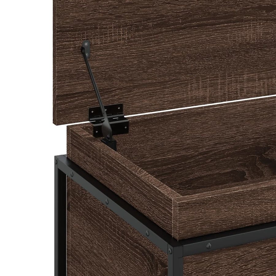 Opbergbox met deksel 100x40x51,5 cm bewerkt hout bruin eiken
