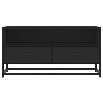 Tv-meubel 80x34,5x40 cm bewerkt hout en metaal zwart