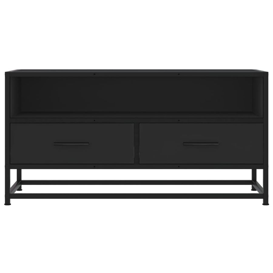 Tv-meubel 80x34,5x40 cm bewerkt hout en metaal zwart