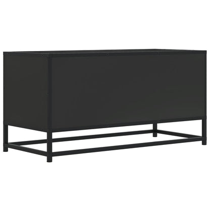 Tv-meubel 80x34,5x40 cm bewerkt hout en metaal zwart