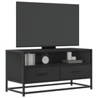 Tv-meubel 80x34,5x40 cm bewerkt hout metaal zwart