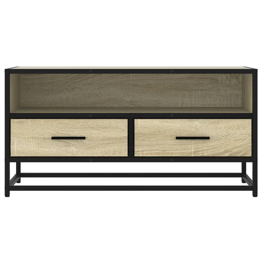 Tv-meubel 80x34,5x40 cm bewerkt hout metaal sonoma eikenkleurig