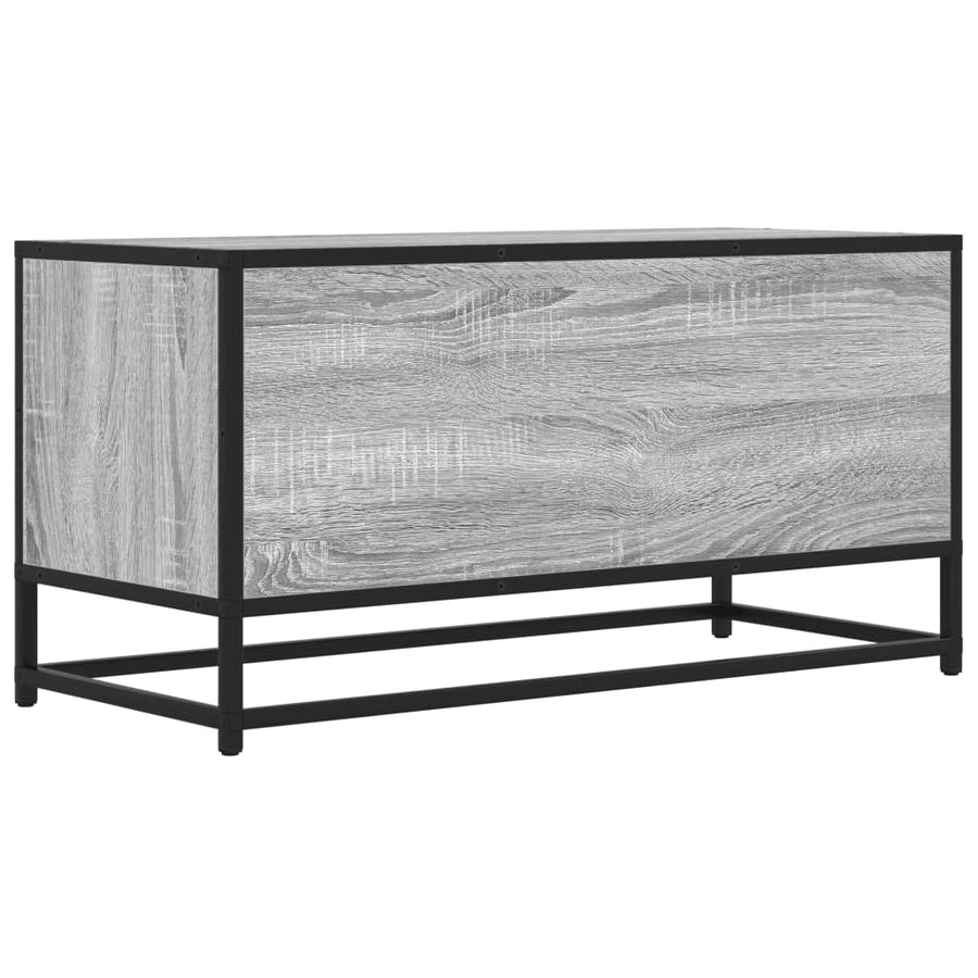 Tv-meubel 80x34,5x40 cm bewerkt hout metaal grijs sonoma eiken